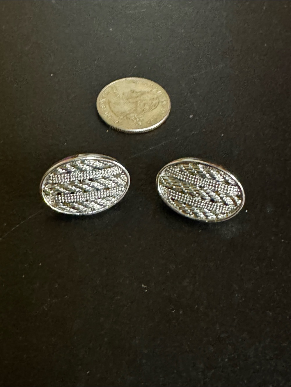 Silver Tone Oval Braided Clip On Earrings